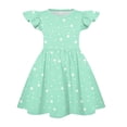 thumbnail image 2 of Abcomgle Summer Dress for Girls 14-16 Casual A-Line Flutter Sleeve Tshirt Dresses Polka Dot Crew Neck Swing Loose Sundresses for 4-14t Kids,Light Green, 2 of 4