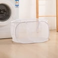 thumbnail image 4 of Menrkoo 19.86Gal Foldable Laundry Basket Mesh Hamper Compartments Handles Two Grids For Dorm Home Travel White Free Size, 4 of 6