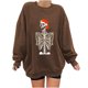 thumbnail image 1 of Sudadera con cuello redondo, hombros caídos y manga larga estampada para mujer, 1 of 6