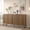 Walnut, variant on Fluted Accent Cabinet, Sideboard Storage Cabinet with Adjustable Shelves, Wooden Fluted Cabinet for Living Room, Dining Room, Hallway