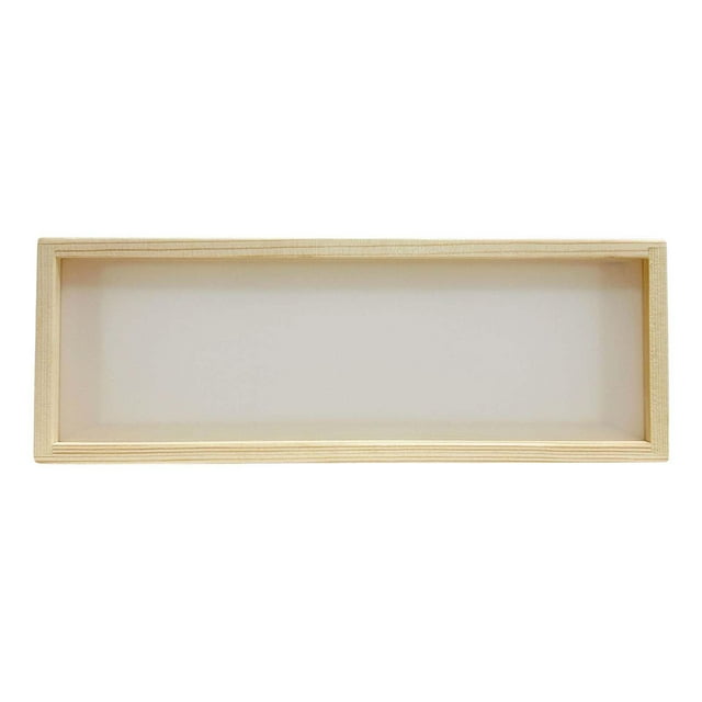veasfak Wooden Shadow Box Frame with Light Deep Showcase for Photos Keepsakes Awards 26cmx6cmx9cm