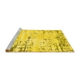 thumbnail image 2 of Ahgly Company Machine Washable Indoor Square Oriental Yellow Industrial Area Rugs, 7' Square, 2 of 4