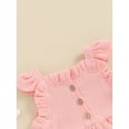 thumbnail image 6 of Biekopu Baby Girl 2Pcs Summer Outfits Fly Sleeve Button Down Ruffle Tops + Shorts Set Infant Clothes, 6 of 9