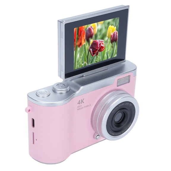 Suodoka Digital Photography Camera 1080P 48MP 2.4 inches / 6.1 cm HD Display 8X Electronic Zoom Mirrorless Vlog Camera, Pink