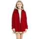 thumbnail image 3 of Vestido para niñas Coat Betusline con capucha y botones, gabardina roja de 6 a 7 años, 3 of 7