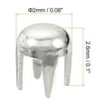 thumbnail image 2 of 100Pack 2mm Silver Round Dome Studs Metal Claw Beads Nailhead for Leather Craft Clothes Belt Bag Shoes, 2 of 6