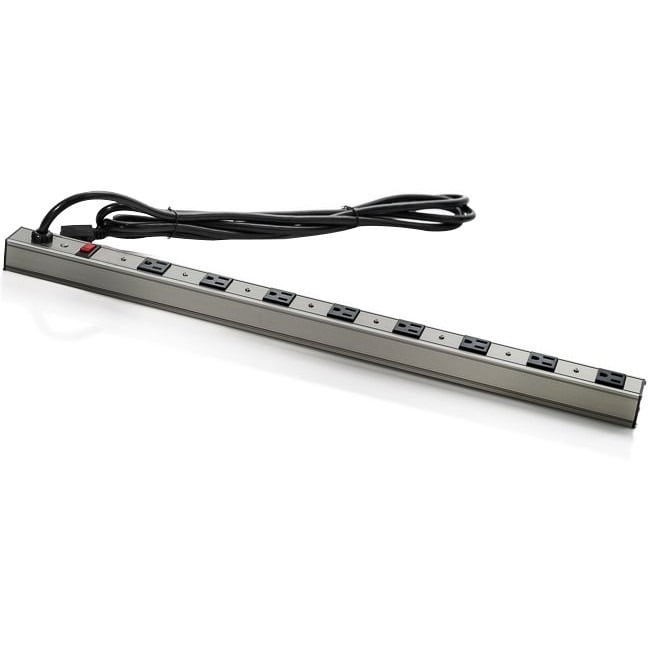 8Outlet Industrial Grade Power Strip with 10ft Power Cord, 15Amp Fuse