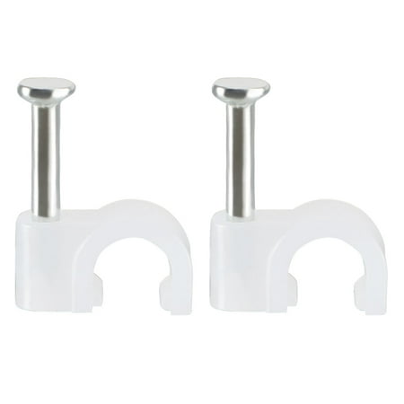 Coax Cable Clips - 200pcs Wall Mount Coax Electric Cable Wire Clip Fastener Saddle 5mm Width White