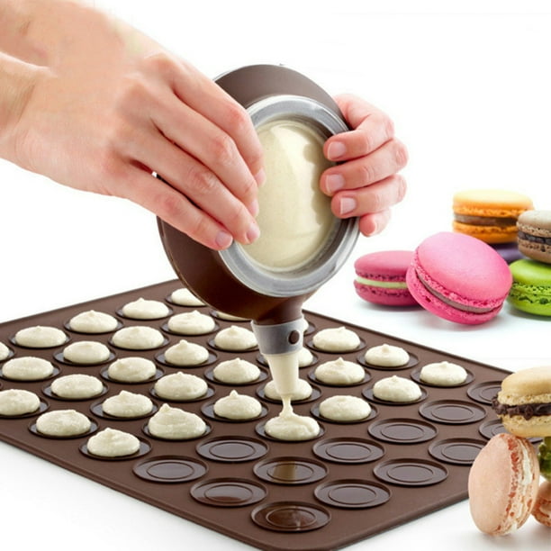 Bueautybox Macaron Silicone Mat, NonStick Silicone Macaron Baking Mold Set, 48 Capacity Kit