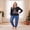 Blue Mom, variant on Christmas Family Pajamas Long Sleeve Christmas Tree Print Tops Plaid Pants
