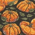 thumbnail image 6 of HAOXIT  Autumn Pumpkin Round Tablecloth, Seasonal Continuous Pattern of Halloween Fruit and Leaves Illustration, Circle Table Cloth Cover for Dining Room Kitchen Decoration,  Orange Black 54-58, 6 of 8