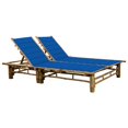 thumbnail image 1 of vidaXL 2-Person Sun Lounger with Cushions Bamboo, 1 of 5