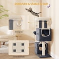 thumbnail image 3 of Cat Tree, 39‑Inch Tall Multi‑Level Cat Tower for Indoor Cats with 2 Cat Caves and Cat House, Dark Gray, 3 of 8