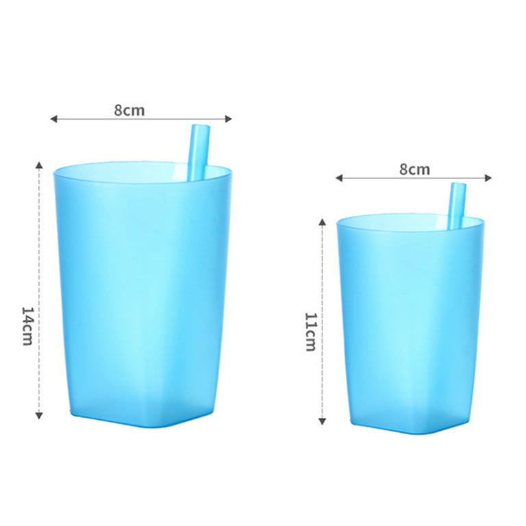 Training Cup With Straw 12.2oz/12.8oz Plastic Cup with Built in Straw -  Sippy Cup For Kids & Smoothie Cup 
