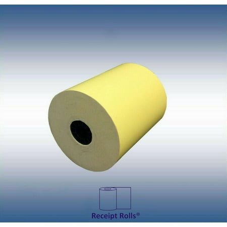 3" x 165' 1-Ply Canary Bond Cash Register Receipt POS Paper Rolls - 50 Rolls/cs.