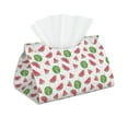 thumbnail image 2 of Lsque Hand Drawn Watermelon Printed Long Tissue Box Cover Holder, Facial Paper Organizer Dispenser,Triangle with Bottom Belt, PVC Leather Decorative Organizer, 2 of 9