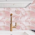 thumbnail image 4 of FUDAKUNA 10Sheet Waterproof Peel and Stick Tile Transfer Wall Sticker 5.91"x5.91" Pink Gold Vinyl Removable Tiles Backsplash, 4 of 8