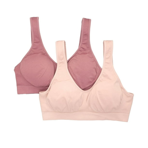 Sujetador inalámbrico Fruit of the Loom sin costuras para mujer 3XL, paquete de 2