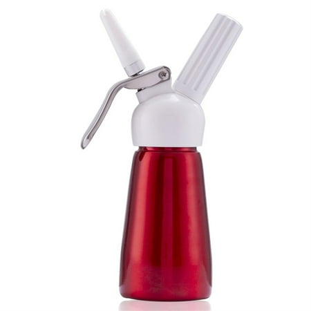 

Guardung 250ml Aluminum Alloy Cream Whipper Dispenser Whipped Cream Foamer Milk Foaming Maker Decorating Nozzles with Brush Lid red