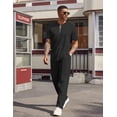 thumbnail image 4 of COOFANDY Men' 2 Pieces Outfits Casual Quarter Zip Polo Shirt and Jogging Pants Summer Tracksuits Set, 4 of 6