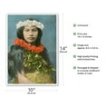 thumbnail image 2 of Beautiful Hawaiian Girl with Flower Leis - Vintage Hawaiian Hand-Colored Postcard - Master Art Print 10in x 14in, 2 of 4