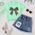 thumbnail image 2 of Rotm Toddler Clothes for Girls Kid Girl 2 Pieces Outfits Color Block Short Sleeve T-Shirt and Athletic Shorts Summer Set J,3-4 Years, 2 of 4