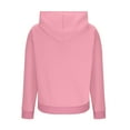 thumbnail image 6 of Guieoi Sweatshirts for Women Plus Size Clearance under $10.00 Women Casual Loose Solid Color Hooded Button Pocket Drawstring Long Sleeves Tops Pink Black*Friday/Cyber*Monday Clearance, 6 of 7