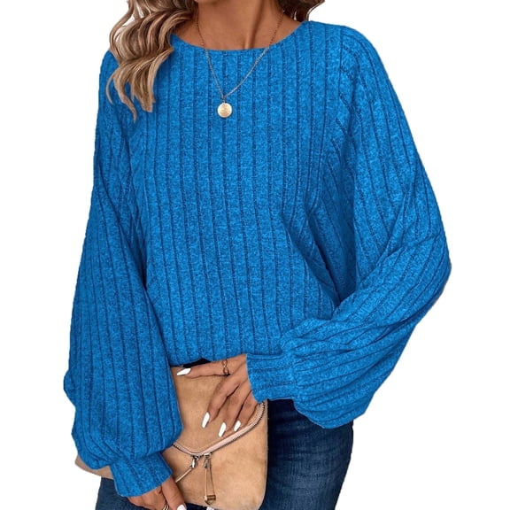 Cogild Women's Plus Size Sweaters for Women, Lightweight Ribbed Solid Color Long Sleeve, Oversized, 5XL