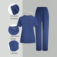 thumbnail image 4 of Gytharion Medical Scrub Sets for Women Short Sleeve V Neck Scrub Top and Stretch Pant Womens Professional Nursing Uniform Workwear with Pockets, 4 of 9