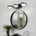 thumbnail image 2 of 3-Light LED Vanity Light Crystal Sand Acrylic Shades Industrial 21.1in Wall Sconce Lighting for Bedroom,Hallway,Mirror Laundry Room Black, 2 of 9