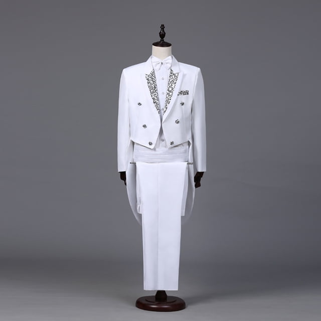TIMIFIS Men's Dress Tuxedo Suit Performance Clothes Magician Stage Performance Clothes Four-piece SuitFall s