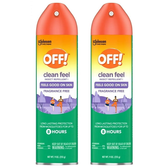 OFF Clean Feel Bug Spray Backyard Mosquito Repellent with Picaridin Long-lasting 9 oz 2pk