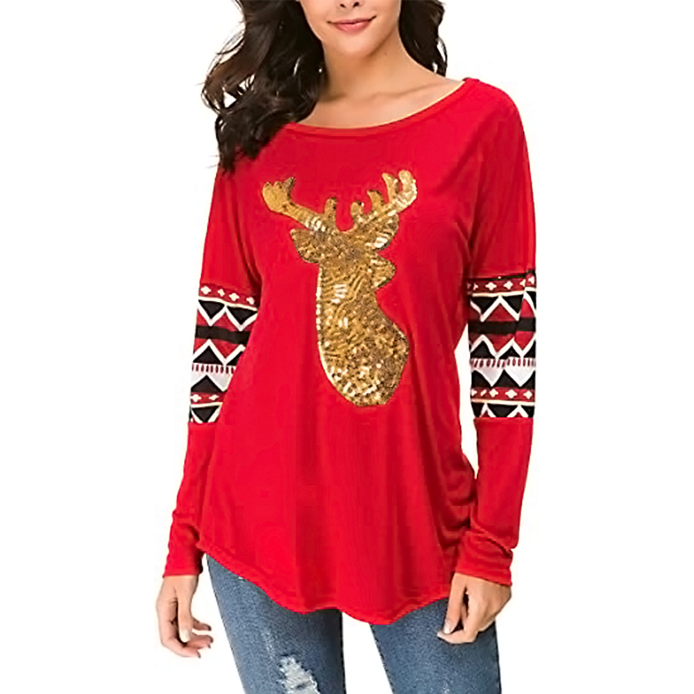 Womens sparkly christmas tops Clearance