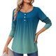 thumbnail image 1 of Neewe Women Tops Loose Fit Long Sleeve Round Neck Button T Shirts Business Casual Blouses Dressy Fall Fashion Work Clothes, 1 of 6