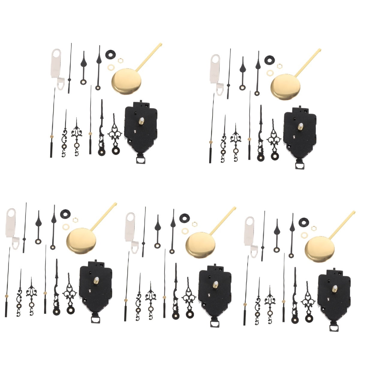LITINKIMI DIY Clock Mechanism Kit Black Plastic for Easy Installation 5Sets