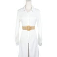 thumbnail image 5 of INSPIRE CHIC Womens Woven Wide Stretch Belts, Straw Rattan Plastic Buckle Elastic Belt Waistband for Dress 41.3x2.0"(LxW) Khaki, 5 of 6