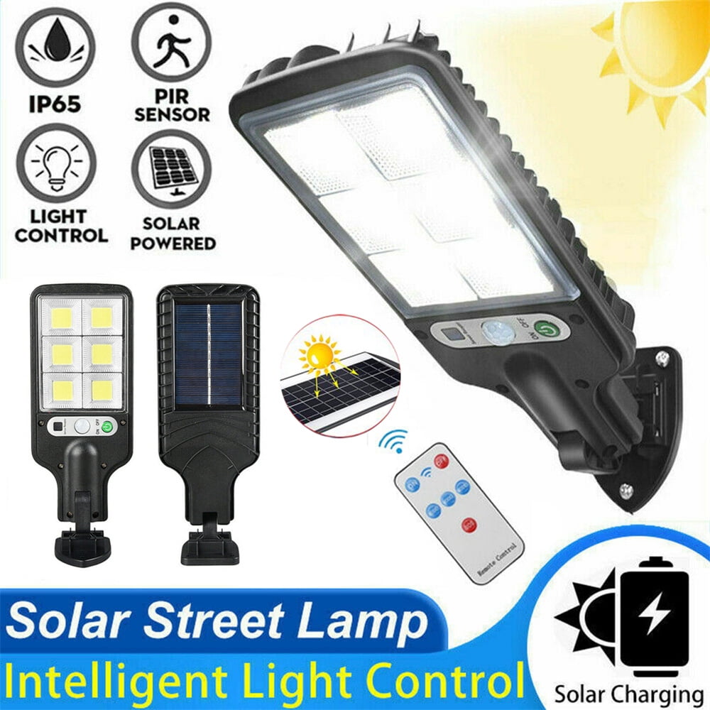 600W LED Solar Street Wall Light PIR Motion Sensor Garden Security Lamp W Remote 