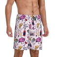 thumbnail image 2 of Naloa Wine Men's Short Pajama Pants, Lounge Comfort Shorts with Elasticized Waistband and Side Pockets - 3X-Large, 2 of 9