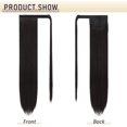 thumbnail image 2 of LAICAIW Longue Queue de Cheval Droite Extension 26 Pouces Enrouler Queue de Cheval Extensions de Cheveux Synthétiques à Clip pour Femmes, Brun le Plus Foncé Tendance à Noir, 2 of 7