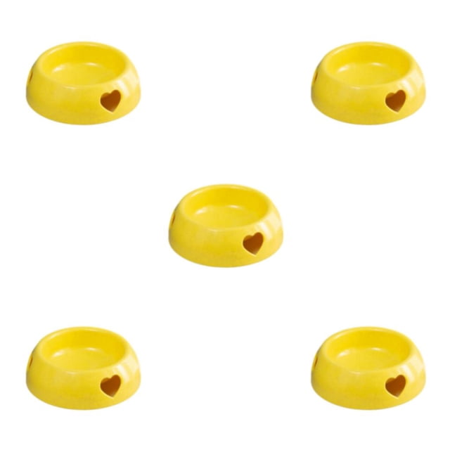Maytalsory Environmentally Friendly Choice For Pet S Feeding Plastic Dog Bowl And Multiple yellow small size 5Set