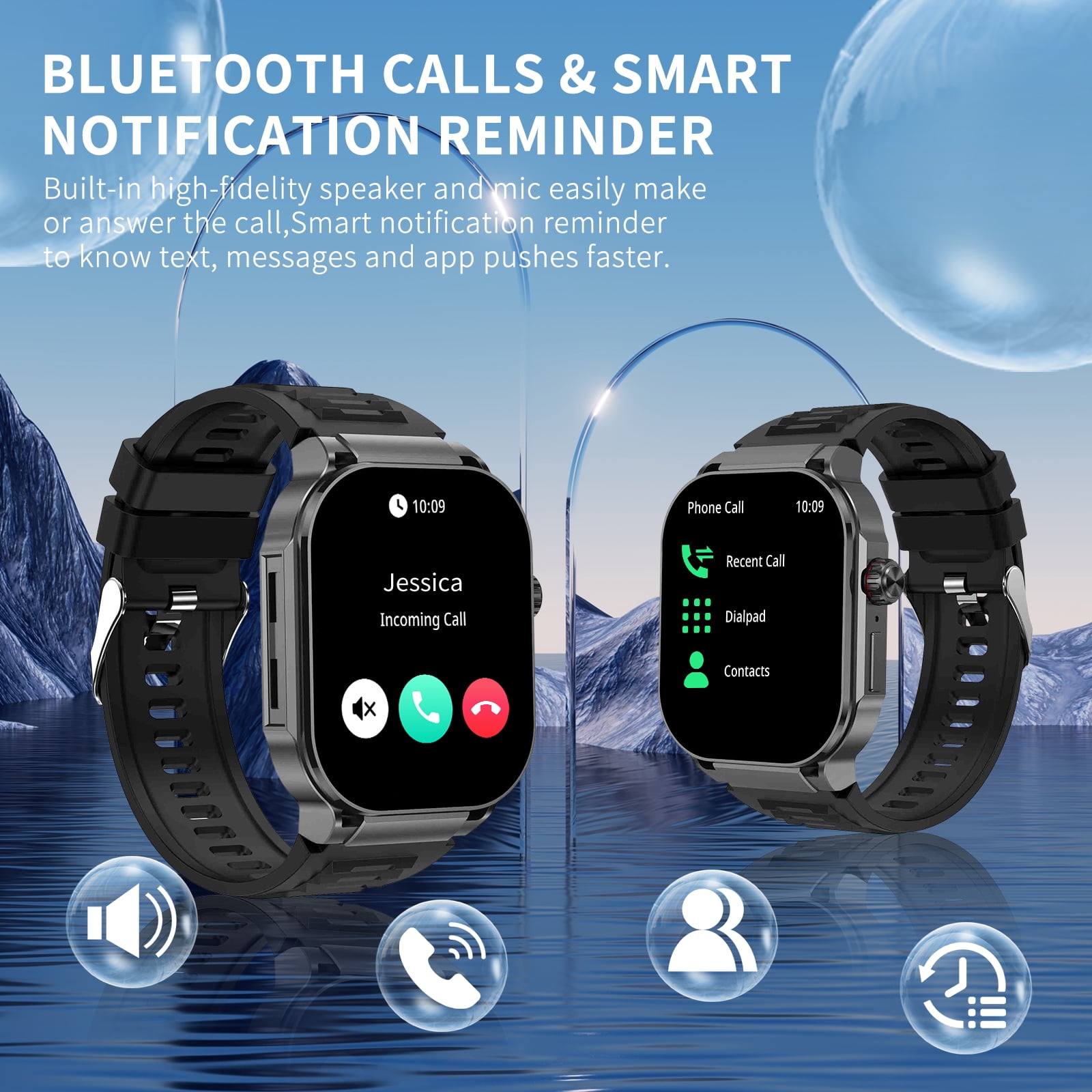 2026 NEW Smart Watch, 2.06''Amoled Screen SmartWatch for Men , Answer/Make/Message, 100+ Sports Modes, IP67 Waterproof Fitness Tracker Compatible with Android and iPhone (silver)