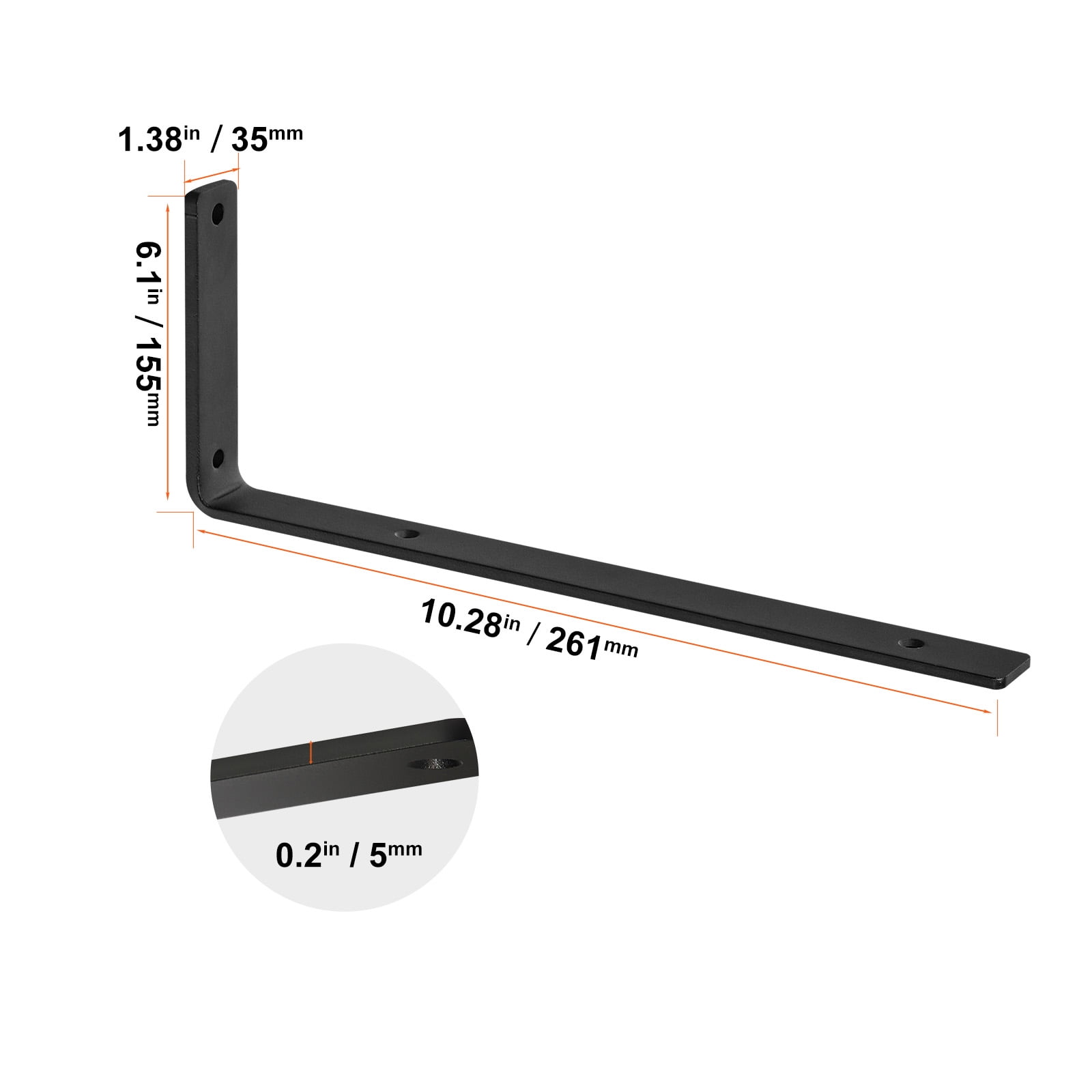 KFFKFF 4 Piece Shelf Protectors 10 x 6 Inch Floating Shelf Brackets Heavy Duty L Shelf