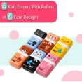 Mr. Pen Kids' Erasers, 6 Pack, Easy Paper Eraser with Cover and Roller