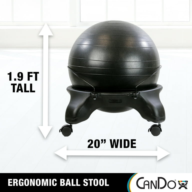 CanDo Plastic Ball Stool Inflatable Ergonomic Backless Exercise Ball Chair With Air Pump for Home Office and Classroom