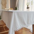 thumbnail image 1 of Mantel con borlas para mesa, tela de algodón lavable para fiesta de boda, comedor, decoración de banquete, cubierta de mesa Luxuriou qym unisex, 1 of 2