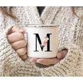 thumbnail image 3 of Koyal Wholesale Stainless Steel Campfire Coffee Mug, Blush Floral Monogram, Letter M, 3 of 5