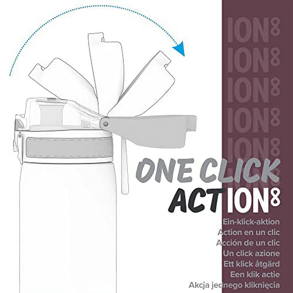 Ion8 Sport Water Bottle- Leakproof and BPA-free Water Bottle - Fits in Lunch Boxes, Handbags, Car Cup Holders, Backpacks and Bike Holders, 17 oz / 500 ml (Pack of 1) - OneTouch 1.0 - Sonic Green