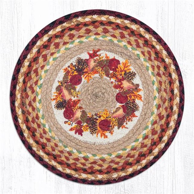 Capitol Importing 49-CH431AW 15.5 x 15.5 in. Coussin de Chaise de Couronne d'Automne Rond