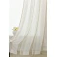 thumbnail image 3 of Uptown Home Semi Sheer Stripe Rustic Window Curtain Panels Provide Privacy for Bedroom Living Room Linen Rod Pocket Drapes, 50"x 95"x2, Beige and White, 3 of 6