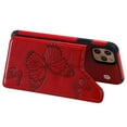 thumbnail image 3 of Dteck Case for iPhone 12 mini 5.4-inch, Magnetic Butterfly Patterned Flip PU Leather Kicksatnd Card Holder Wallet Rubber Shockproof Case Back Phone Cover,Red, 3 of 3